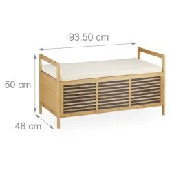 HELLOSHOP26 Banc De Rangement En Bois De Noyer Banquette Assise Coffre De Rangemen...