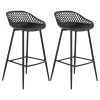 IDIMEX Lot De 2 Tabourets De Bar IREK, En Plastique Noir