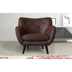 Marque Generique Fauteuil Esprit Vintage Marron
