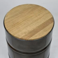 Ds Meubles Tabouret Bas Bidon Industriel Metal 38 Dia X 62 Cm -Magasin Joss & Main 155627582811474g