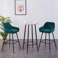 AINPECCA 2 Bar Chaises En Cuir Velours