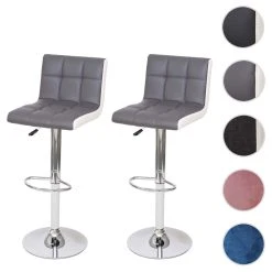 Mendler 2x Tabouret De Bar HWC-G87, Chaise Bar/comptoir, Réglable En Hauteur ...