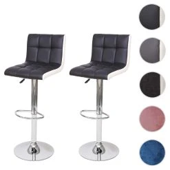 Mendler 2x Tabouret De Bar HWC-G87, Chaise Bar/comptoir, Réglable En Hauteur ...