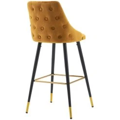 Decoshop26 2x Tabourets De Bar En Velours Jaune Avec Dossier Capitonné Et Repose... -Magasin Joss & Main 2x tabourets de bar en velours jaune avec dossier capitonne et repose pieds metal noir et or tdb09206 10283952 26547756 1140x1140