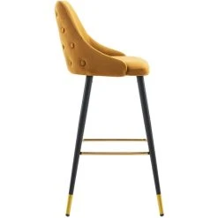 Decoshop26 2x Tabourets De Bar En Velours Jaune Avec Dossier Capitonné Et Repose... -Magasin Joss & Main 2x tabourets de bar en velours jaune avec dossier capitonne et repose pieds metal noir et or tdb09206 10283952 26547758 1140x1140