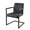 MACABANE Lot De 2 Fauteuils Capitonnés En Tissu Pieds Métal - Anthracite