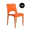 3S. X Home Lot De 4 Chaises Design Orange Venise