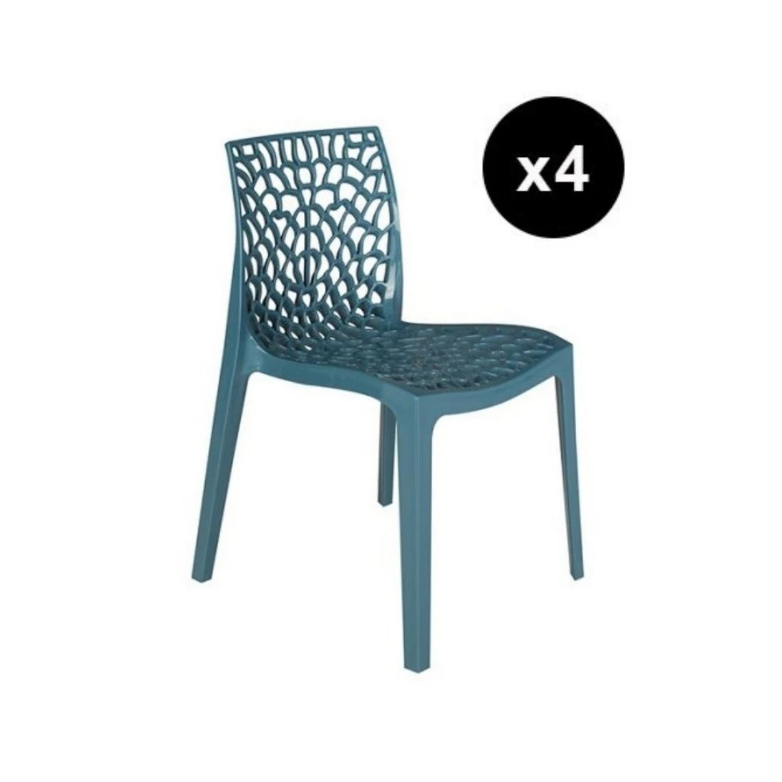 3S. X Home Lot De 4 Chaises Design Bleu Turquoise GRUYER 1 3S. X Home Lot De 4 Chaises Design Bleu Turquoise GRUYER