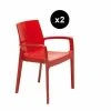 3S. X Home Lot De 2 Chaises Design Rouge GENES