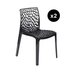 3S. X Home Lot De 2 Chaises Design Anthracite GRUYER