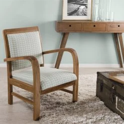 MACABANE Fauteuil En Teck Et Coton Imprimé Pétales Scandi - Imprimé