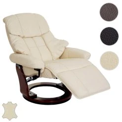 Mendler MCA Fauteuil Relax Calgary 2, Fauteuil De Télévision, Cuir, Charge 1...