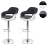 Mendler 2x Tabouret De Bar HWC-F16, Chaise De Comptoir Avec Dossier, Rotatif, ...