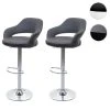 Mendler 2x Tabouret De Bar HWC-F16, Chaise De Comptoir Avec Dossier, Rotatif, ...