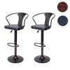 Mendler 2x Tabouret De Bar HWC-H10b,réglable En Hauteur,avec Accoudoirs,pivot...
