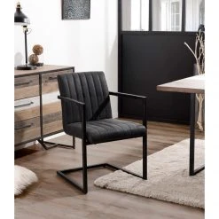 MACABANE Lot De 2 Fauteuils Capitonnés En Tissu Pieds Métal - Anthracite 5 MACABANE Lot De 2 Fauteuils Capitonnés En Tissu Pieds Métal - Anthracite -Magasin Joss & Main 786311c1 b9c4 406a 9be9 6f79e87cf85e zoom prd 3s 1140x1140