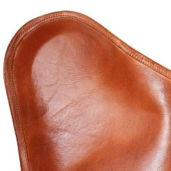 VidaXL Chaise Papillon Marron Cuir Véritable -Magasin Joss & Main 8718475526094 g en hd 3