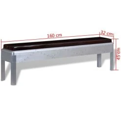 HELLOSHOP26 Banquette Pouf Tabouret Meuble Banc D'entrée Cuir Véritable 160 Cm 3... -Magasin Joss & Main 8718475531142 g en hd 3