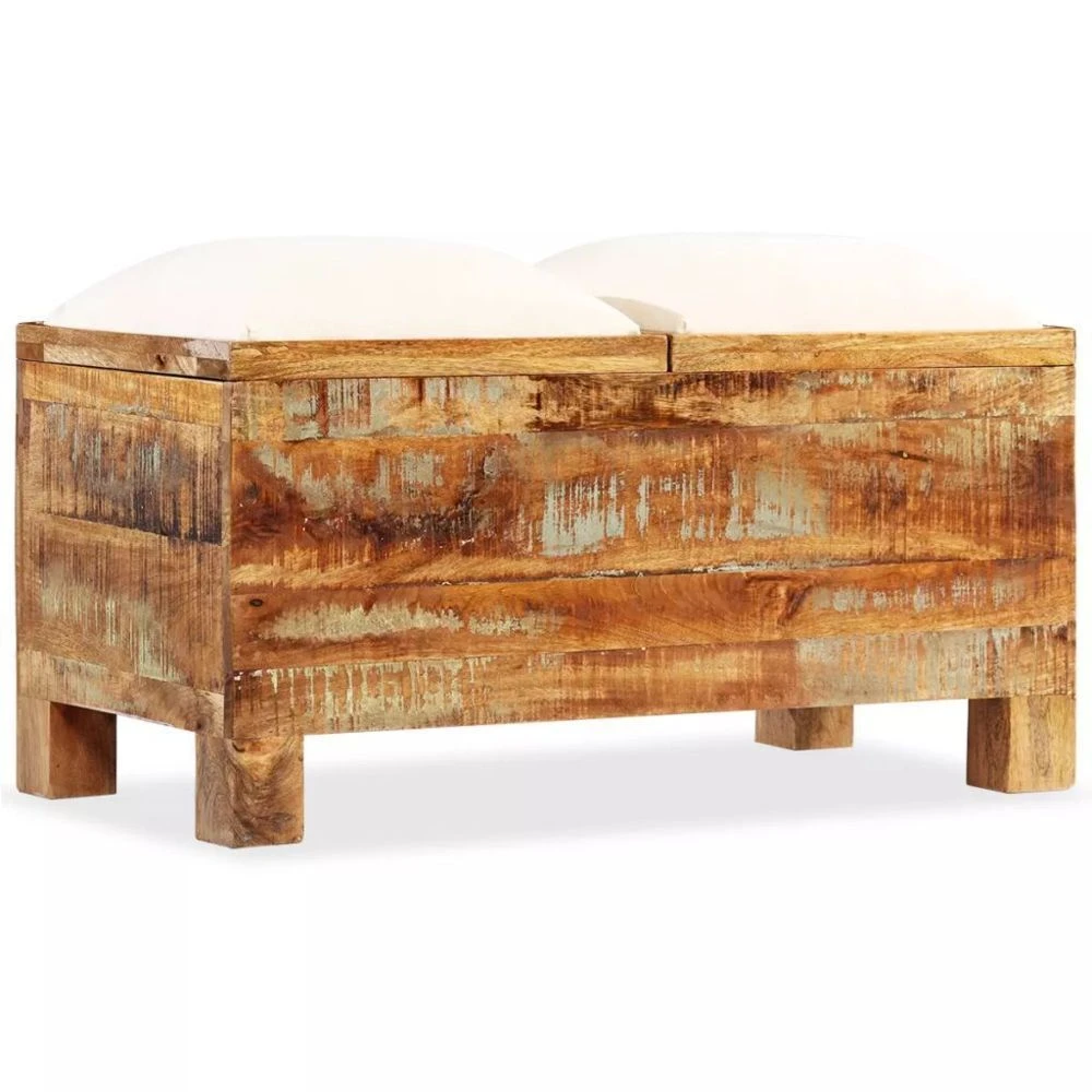 HELLOSHOP26 Banquette Pouf Tabouret Meuble Banc De Rangement Bois Massif Recyclé ... 1 HELLOSHOP26 Banquette Pouf Tabouret Meuble Banc De Rangement Bois Massif Recyclé ...