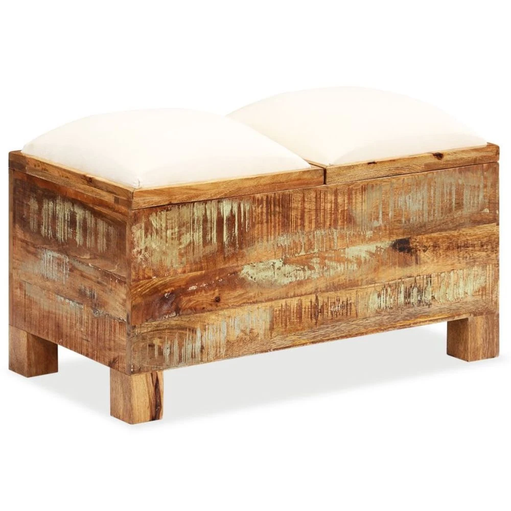 HELLOSHOP26 Banquette Pouf Tabouret Meuble Banc De Rangement Bois Massif Recyclé ... 4 HELLOSHOP26 Banquette Pouf Tabouret Meuble Banc De Rangement Bois Massif Recyclé ... – Image 4