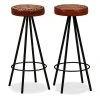 VidaXL Tabourets De Bar 2 Pcs Cuir Véritable