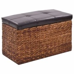 HELLOSHOP26 Banquette Pouf Tabouret Meuble Banc Avec 2 Poufs Jacinthe D'eau Marron... 8 HELLOSHOP26 Banquette Pouf Tabouret Meuble Banc Avec 2 Poufs Jacinthe D'eau Marron... -Magasin Joss & Main 8718475597025 g en hd 3