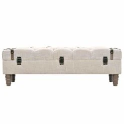 HELLOSHOP26 Banquette Pouf Tabouret Meuble Banc De Rangement Bois Massif Et Acier ... -Magasin Joss & Main 8718475600466 g en hd 4