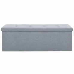 HELLOSHOP26 Banquette Pouf Tabouret Meuble Banc De Rangement Pliable Faux Lin 110 ... -Magasin Joss & Main 8718475616740 g en hd 3