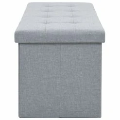 HELLOSHOP26 Banquette Pouf Tabouret Meuble Banc De Rangement Pliable Faux Lin 110 ... -Magasin Joss & Main 8718475616740 g en hd 4