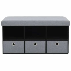 HELLOSHOP26 Banquette Pouf Tabouret Meuble Banc De Rangement Pliable Faux Lin 76 C... -Magasin Joss & Main 8718475616825 g en hd 2