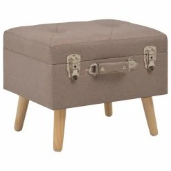HELLOSHOP26 Banquette Pouf Tabouret Meuble Tabouret De Rangement 40 Cm Marron Tiss...