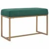 HELLOSHOP26 Banquette Pouf Tabouret Meuble Banc 80 Cm Vert Velours 3002111