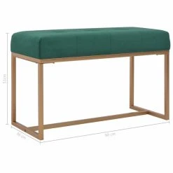 HELLOSHOP26 Banquette Pouf Tabouret Meuble Banc 80 Cm Vert Velours 3002111 -Magasin Joss & Main 8718475731719 g en hd 4