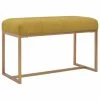 HELLOSHOP26 Banquette Pouf Tabouret Meuble Banc 80 Cm Moutarde Velours 3002090
