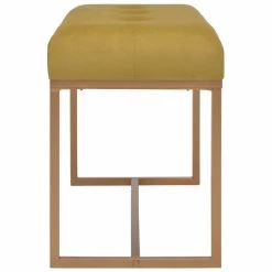 HELLOSHOP26 Banquette Pouf Tabouret Meuble Banc 80 Cm Moutarde Velours 3002090 -Magasin Joss & Main 8718475731726 g en hd 2