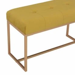 HELLOSHOP26 Banquette Pouf Tabouret Meuble Banc 80 Cm Moutarde Velours 3002090 -Magasin Joss & Main 8718475731726 g en hd 3