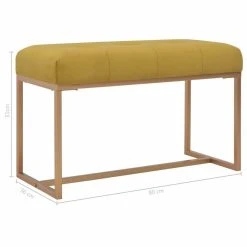 HELLOSHOP26 Banquette Pouf Tabouret Meuble Banc 80 Cm Moutarde Velours 3002090 -Magasin Joss & Main 8718475731726 g en hd 4
