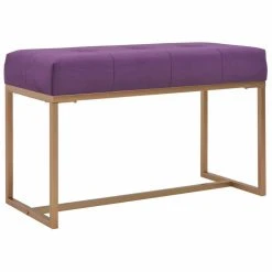 HELLOSHOP26 Banquette Pouf Tabouret Meuble Banc 80 Cm Violet Velours 3002118