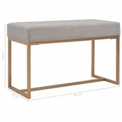 HELLOSHOP26 Banquette Pouf Tabouret Meuble Banc 80 Cm Gris Velours 3002093 -Magasin Joss & Main 8718475731740 g en hd 4