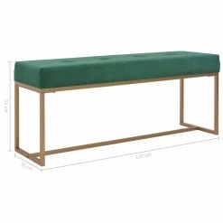HELLOSHOP26 Banquette Pouf Tabouret Meuble Banc 120 Cm Vert Velours 3002104 -Magasin Joss & Main 8718475731764 g en hd 4