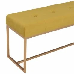 HELLOSHOP26 Banquette Pouf Tabouret Meuble Banc 120 Cm Moutarde Velours 3002081 -Magasin Joss & Main 8718475731771 g en hd 3