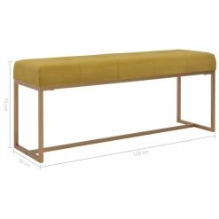 HELLOSHOP26 Banquette Pouf Tabouret Meuble Banc 120 Cm Moutarde Velours 3002081 -Magasin Joss & Main 8718475731771 g en hd 4
