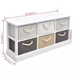 HELLOSHOP26 Banquette Pouf Tabouret Meuble Banc De Rangement 6 Tiroirs Bois 300222... -Magasin Joss & Main 8718475971450 g en hd 4