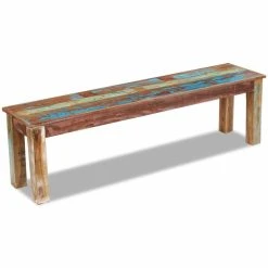 HELLOSHOP26 Banquette Pouf Tabouret Meuble Banc 160 Cm Bois De Récupération Mass...