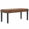 HELLOSHOP26 Banquette Pouf Tabouret Meuble Banc 106 Cm Marron Similicuir Daim 3002...