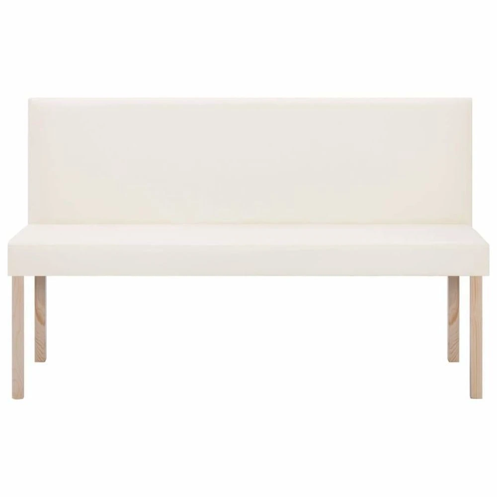 HELLOSHOP26 Banquette Pouf Tabouret Meuble Banc 139 Cm Crème Similicuir 3002077 3 HELLOSHOP26 Banquette Pouf Tabouret Meuble Banc 139 Cm Crème Similicuir 3002077 – Image 3