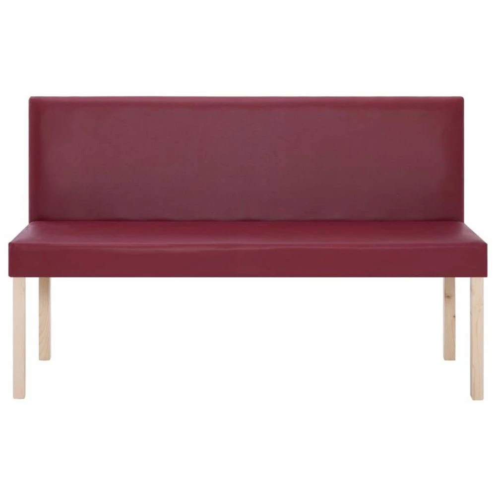 HELLOSHOP26 Banquette Pouf Tabouret Meuble Banc 139 Cm Rouge Bordeaux Similicuir 3... 3 HELLOSHOP26 Banquette Pouf Tabouret Meuble Banc 139 Cm Rouge Bordeaux Similicuir 3... – Image 3