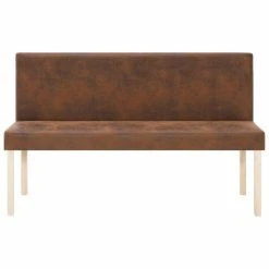 HELLOSHOP26 Banquette Pouf Tabouret Meuble Banc 139 Cm Marron Similicuir Daim 3002... -Magasin Joss & Main 8719883569376 g en hd 2