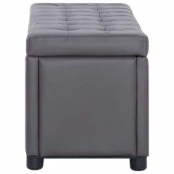 HELLOSHOP26 Banquette Pouf Tabouret Meuble Pouf De Rangement 87 Cm Gris Similicuir... -Magasin Joss & Main 8719883569772 g en hd 3