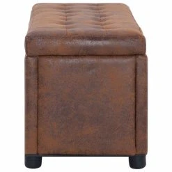 HELLOSHOP26 Banquette Pouf Tabouret Meuble Pouf De Rangement 87 5 Cm Marron Simili... -Magasin Joss & Main 8719883569796 g en hd 3